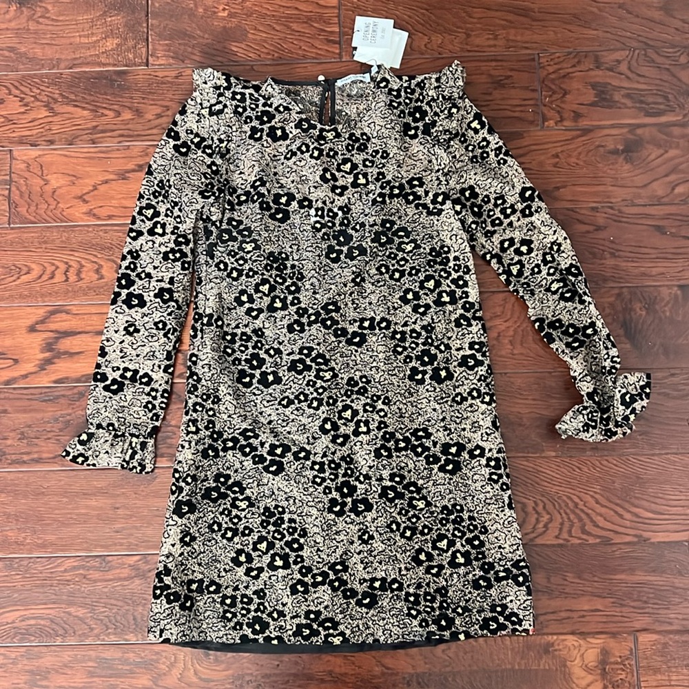 NWT/ Opening Ceremony Black/Gold Sheer Floral Dress/ Size 2